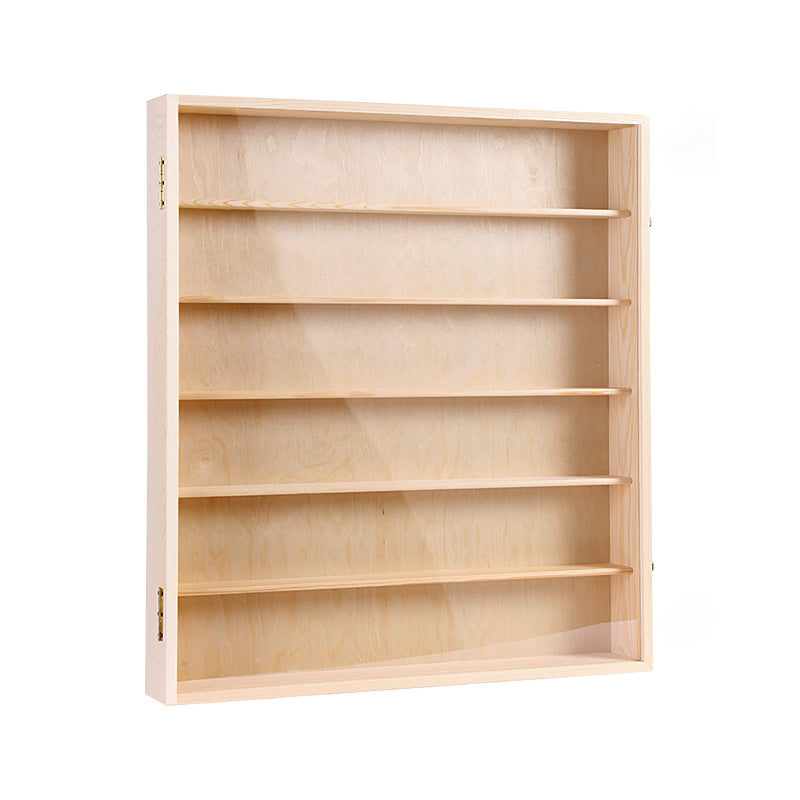 Wooden Display Stand Floating Display Cabinet in Natural Finish