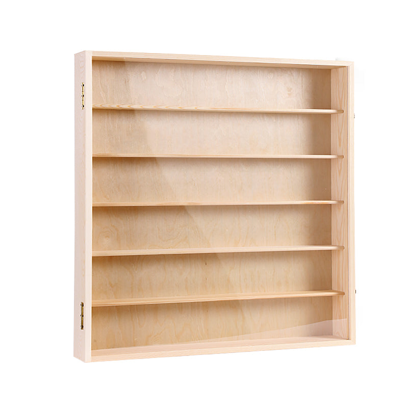 Wooden Display Stand Floating Display Cabinet in Natural Finish