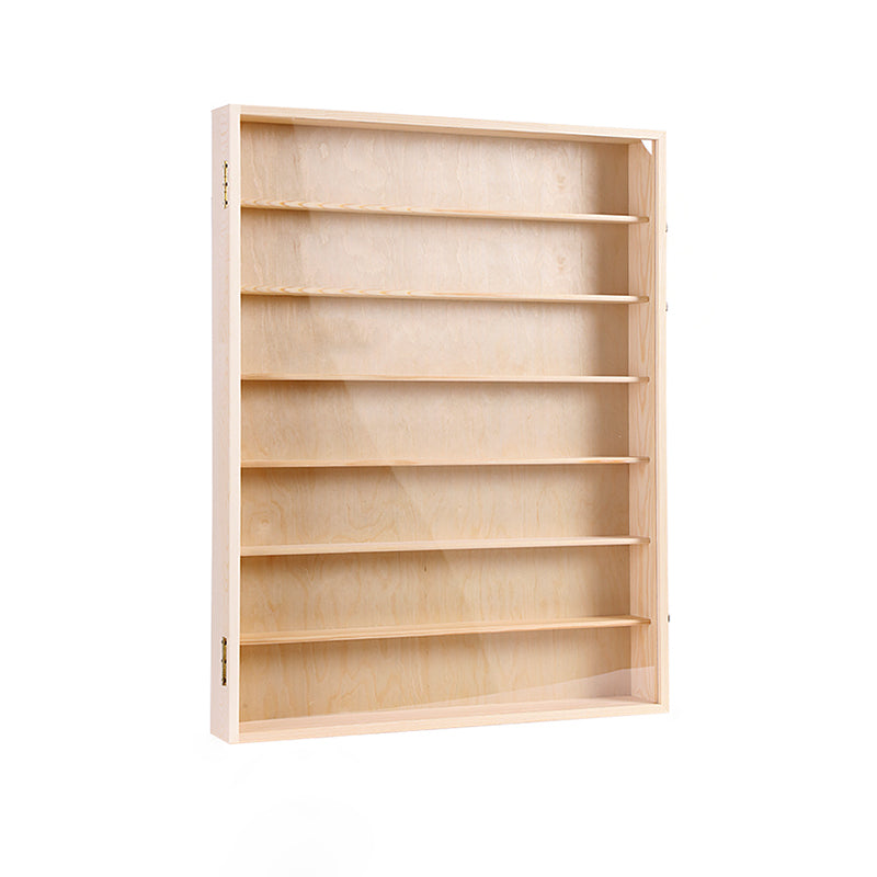 Wooden Display Stand Floating Display Cabinet in Natural Finish