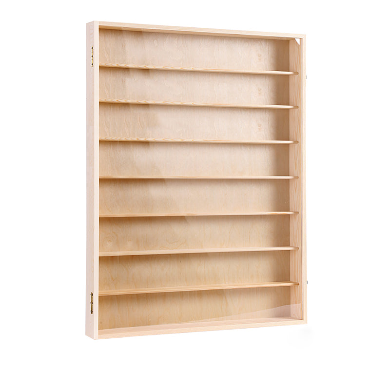 Wooden Display Stand Floating Display Cabinet in Natural Finish