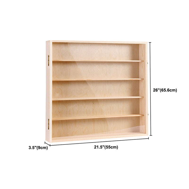 Wooden Display Stand Floating Display Cabinet in Natural Finish