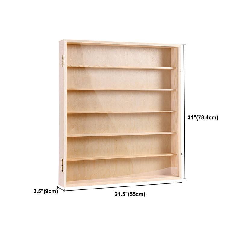 Wooden Display Stand Floating Display Cabinet in Natural Finish