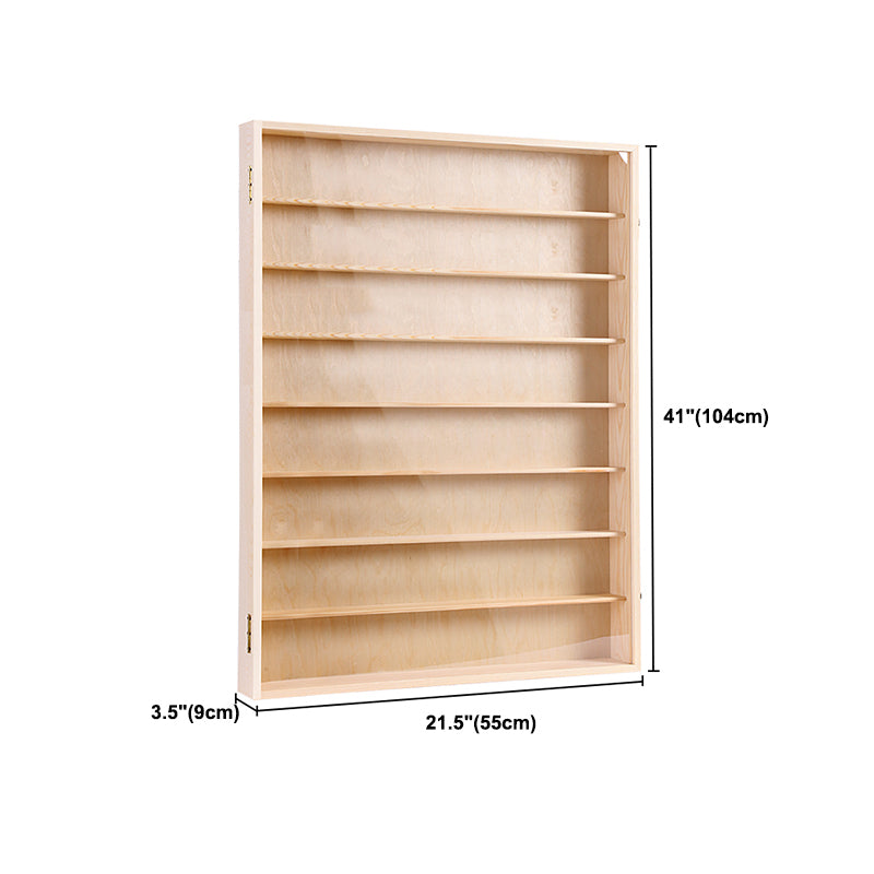 Wooden Display Stand Floating Display Cabinet in Natural Finish