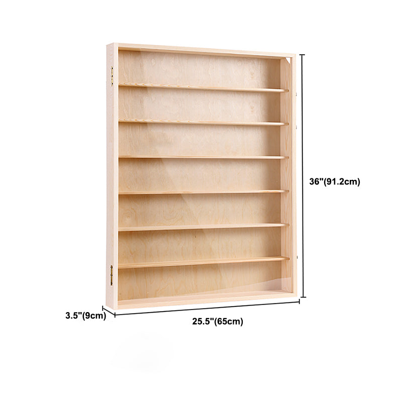 Wooden Display Stand Floating Display Cabinet in Natural Finish