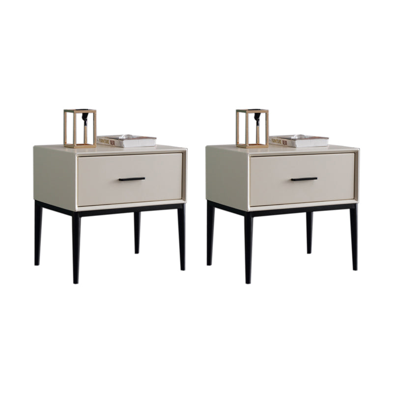 Solid Wood Bed Nightstand Modern Accent Table Nightstand with Drawer