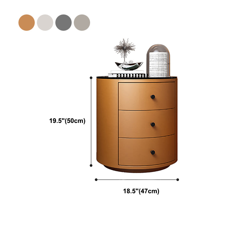 Modern Bedside Cabinet Glass and Rubberwood Night Table for Bedroom