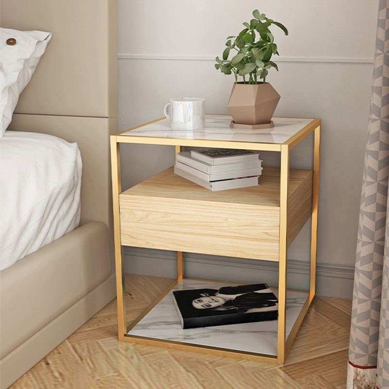 Modern Night Table 1-drawer Bedside Cabinet for Living Room 17"W X 21"H