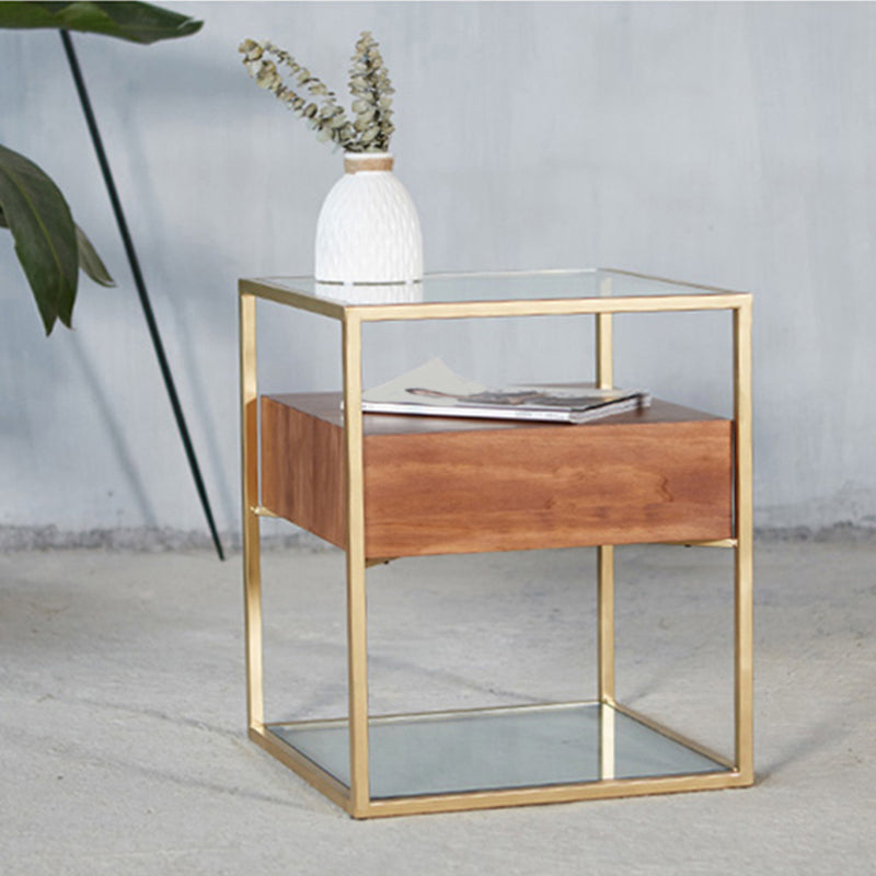 Modern Night Table 1-drawer Bedside Cabinet for Living Room 17"W X 21"H