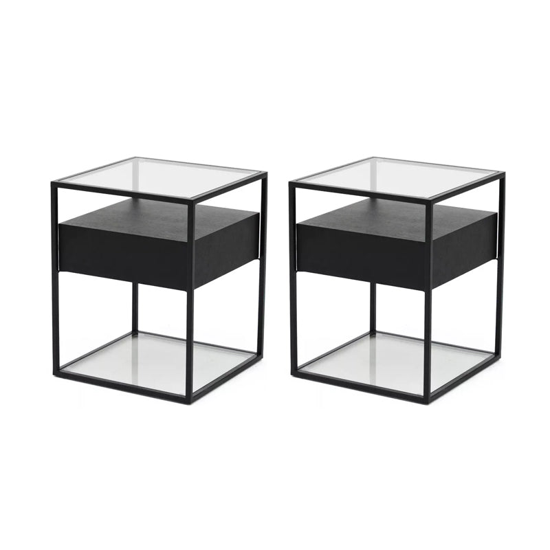 Modern Night Table 1-drawer Bedside Cabinet for Living Room 17"W X 21"H