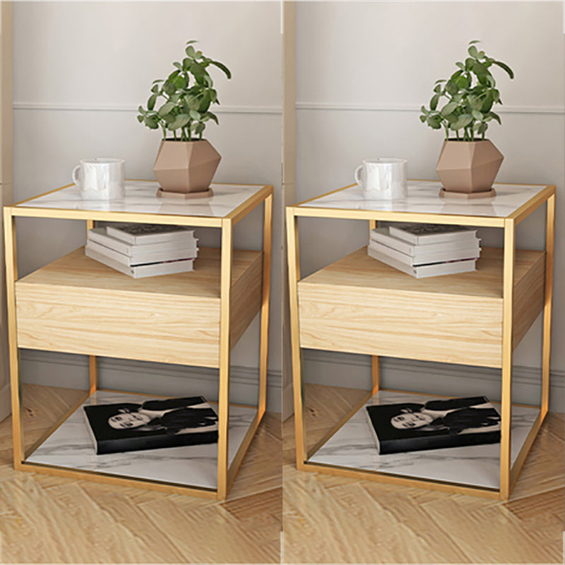 Modern Night Table 1-drawer Bedside Cabinet for Living Room 17"W X 21"H