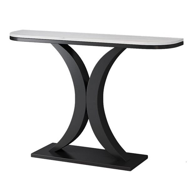 Marble Modern Console Table 31.5-inch Tall Accent Table with Shelf