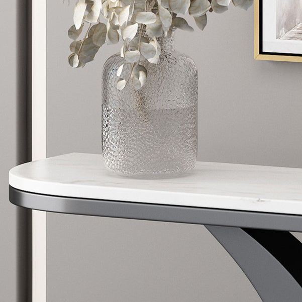 Marble Modern Console Table 31.5-inch Tall Accent Table with Shelf