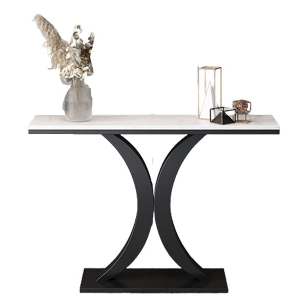 Marble Modern Console Table 31.5-inch Tall Accent Table with Shelf