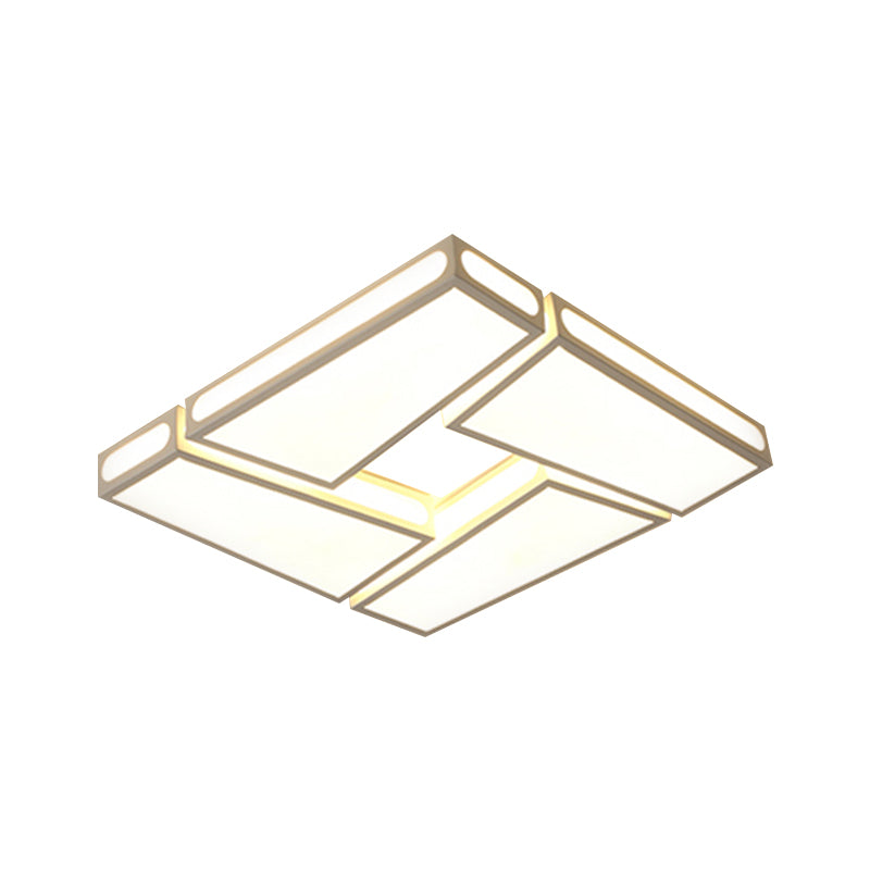 Squared Acrylic Flush Mount Lamp Modern Stylish 18"/23.5" Dia LED White Ceiling Mounted Light in Warm/White Light