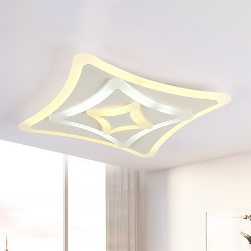 Super Thin Flush Mount Light Simple Acrylic LED Bedroom Ceiling Mounted Fixture in Warm/White Light