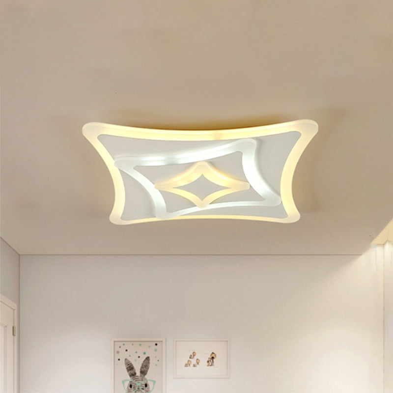 Super Thin Flush Monte Light Simple Semplice Acrilico LED Camera Soffitto Montaggio a Warm / White Light