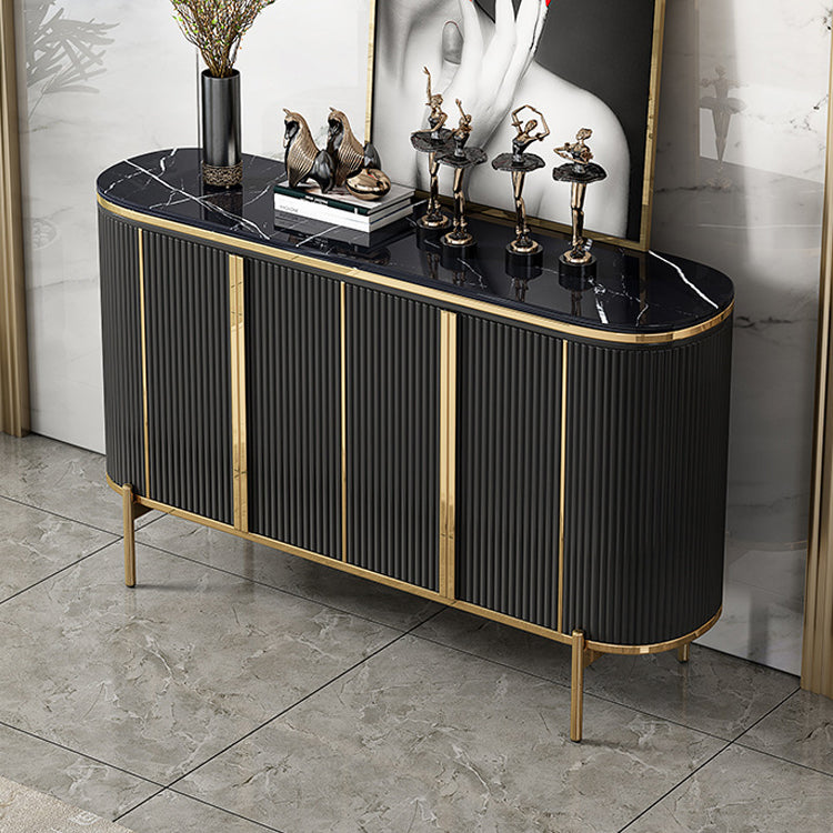 Glam Buffet Sideboard Stone Cabinets Dining Buffet for Living Room