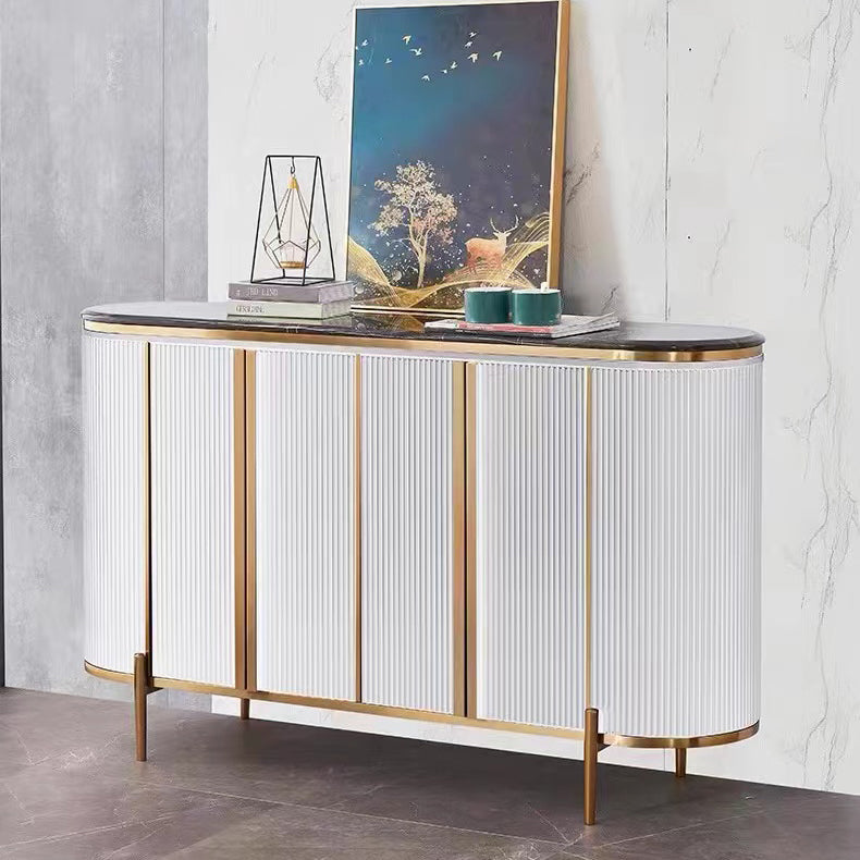 Glam Buffet Sideboard Stone Cabinets Dining Buffet for Living Room