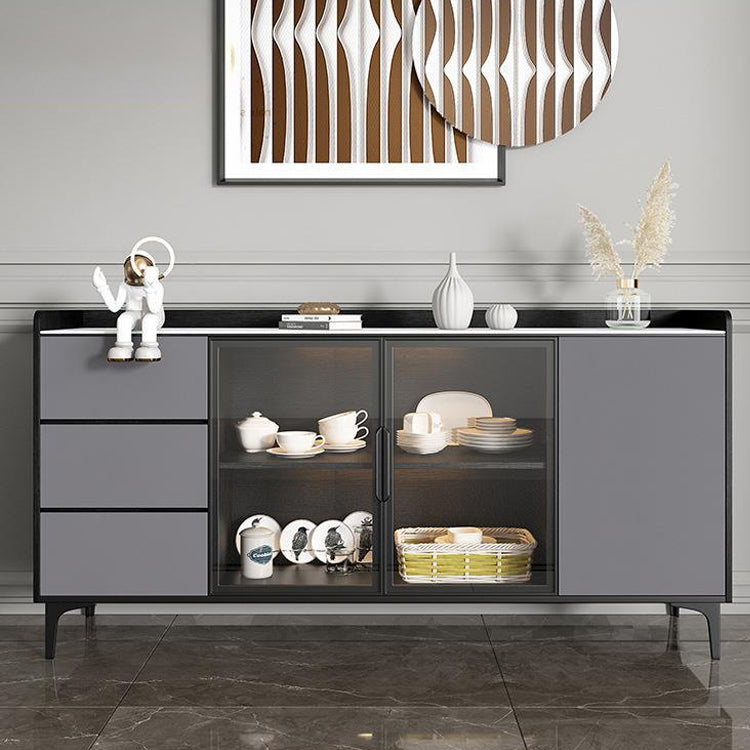 Glam Cabinets Dining Buffet Metal Legs Sideboard with 3-Drawer