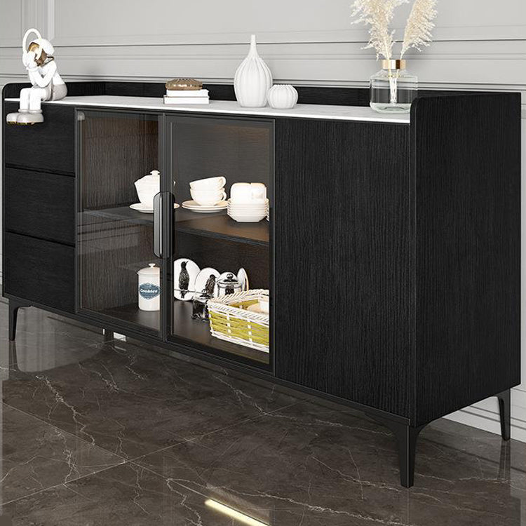 Glam Cabinets Dining Buffet Metal Legs Sideboard with 3-Drawer