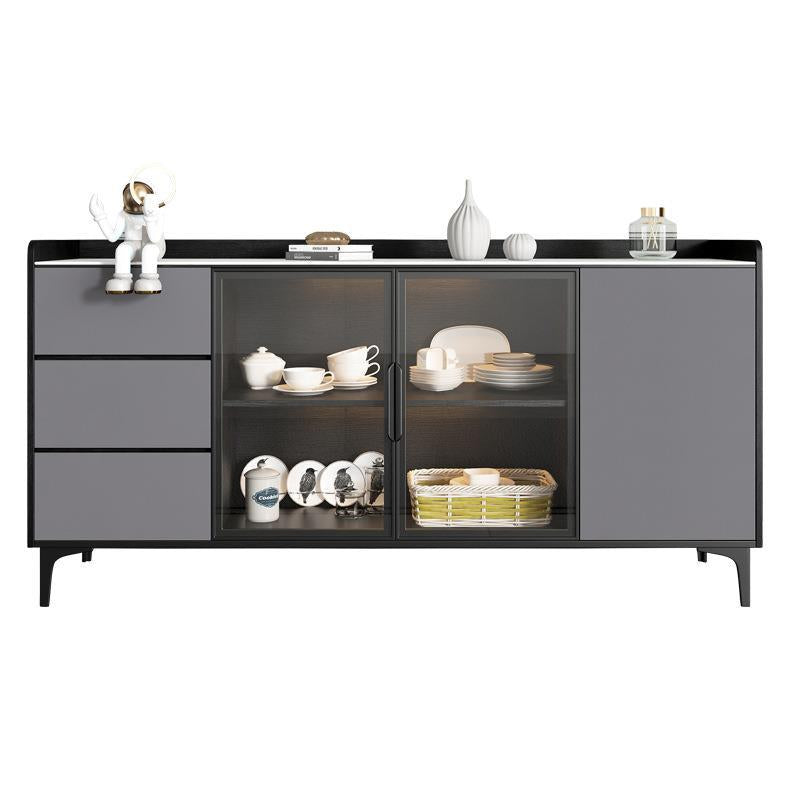 Glam Cabinets Dining Buffet Metal Legs Sideboard with 3-Drawer