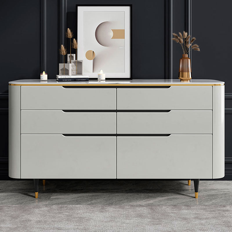 Modern Sideboard Buffet 6-Drawer Sideboard Table for Living Room Use