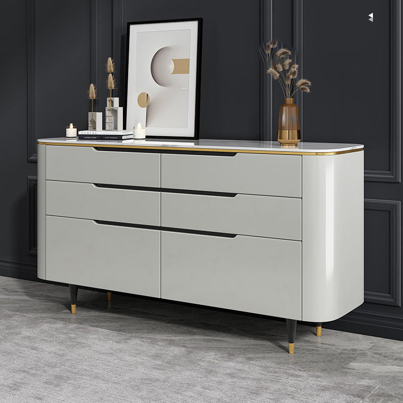 Modern Sideboard Buffet 6-Drawer Sideboard Table for Living Room Use