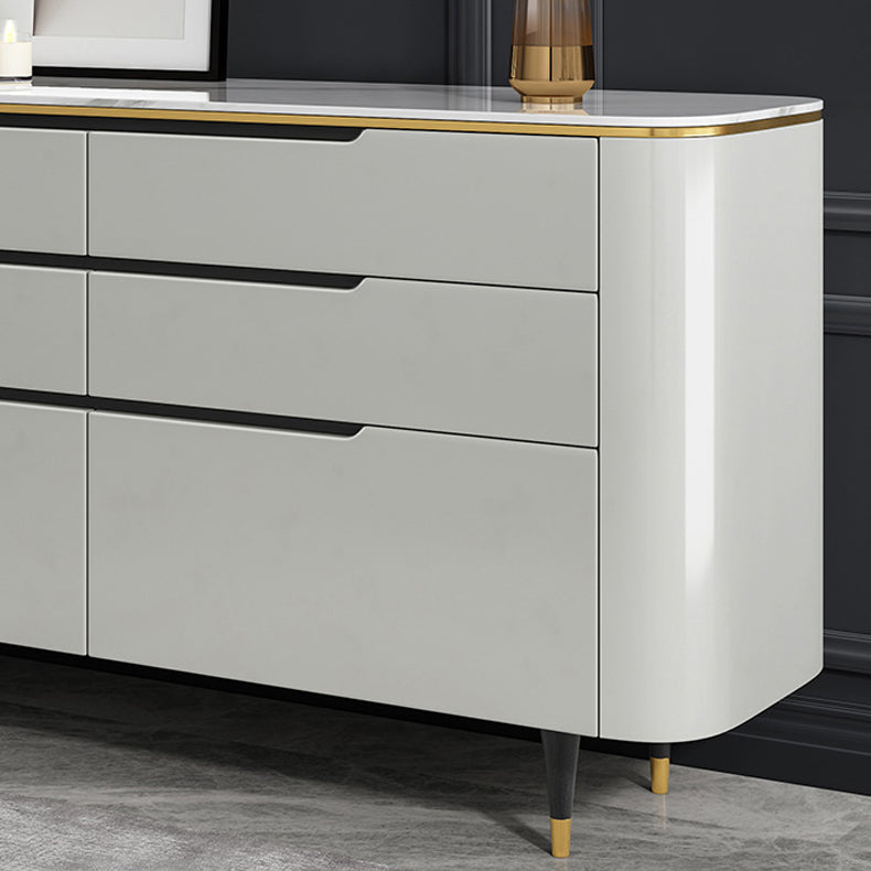 Modern Sideboard Buffet 6-Drawer Sideboard Table for Living Room Use