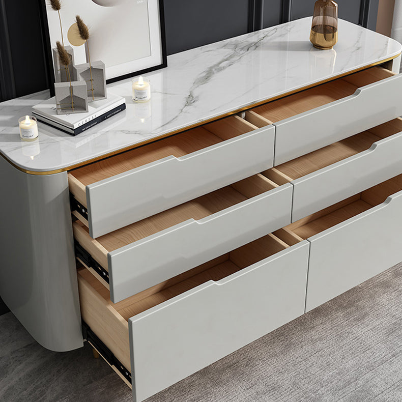 Modern Sideboard Buffet 6-Drawer Sideboard Table for Living Room Use