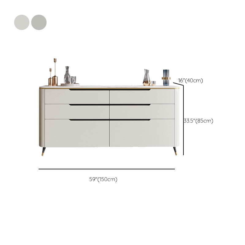 Modern Sideboard Buffet 6-Drawer Sideboard Table for Living Room Use