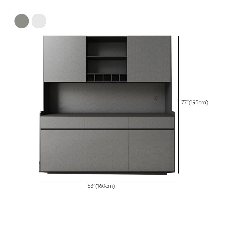 Five Doors Three Drawers Sideboard Glam Buffet Server for Living Room