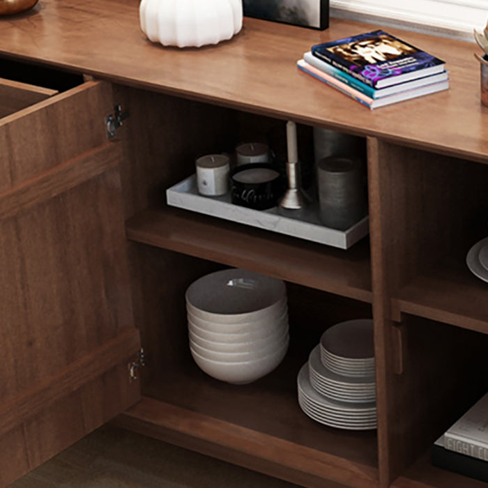 Modern Cabinets Sideboard Buffet Dark Walnut Buffet Table with 6-Drawer and 2-Door