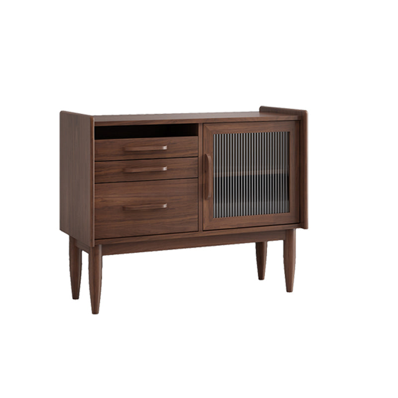 Solid Wood Buffet Server with Drawers Modern Dining Server for Kitchen