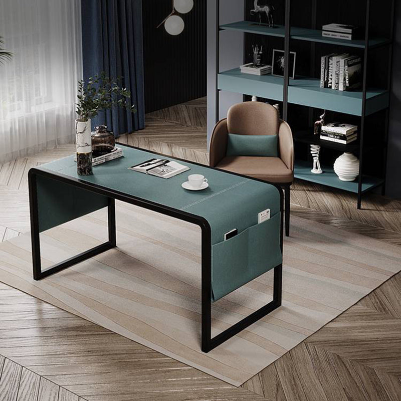 Green Glam Office Desk Sled Base Type Writing Desk with Legs