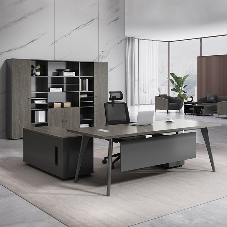 Contemporary Office Desk Black Cable Management Writing Desk