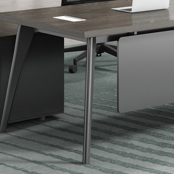 Contemporary Office Desk Black Cable Management Writing Desk