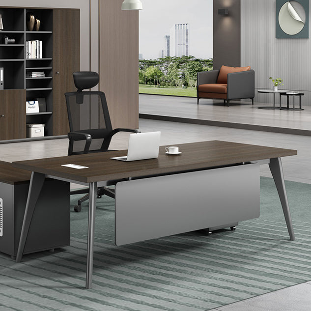 Contemporary Office Desk Black Cable Management Writing Desk