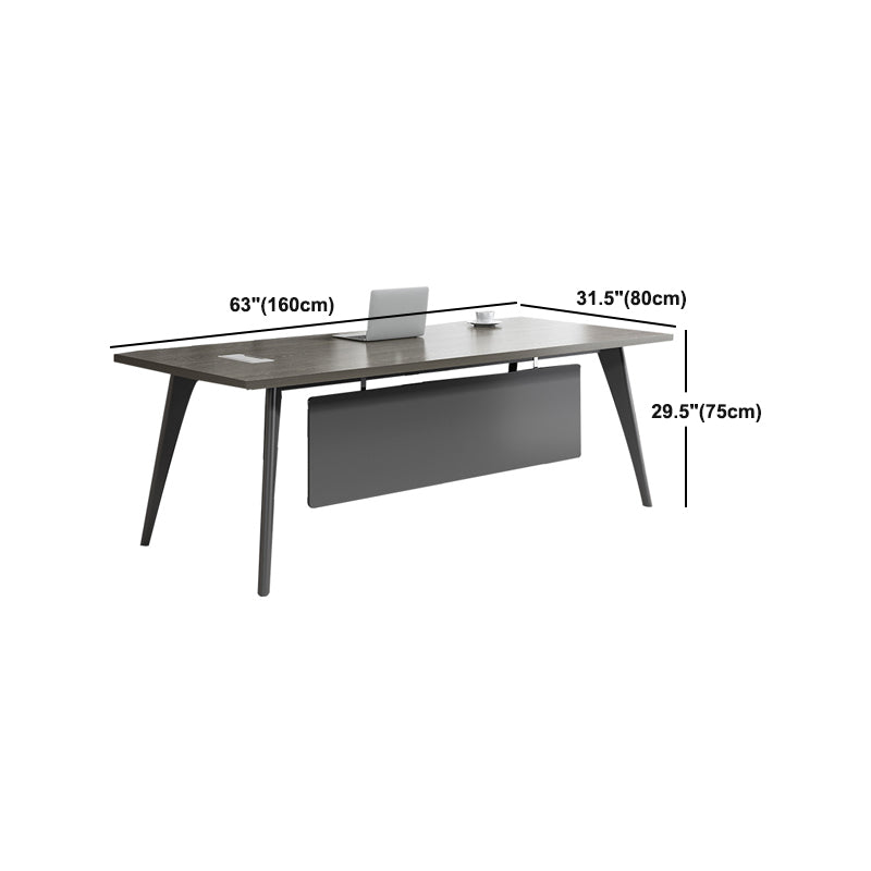 Contemporary Office Desk Black Cable Management Writing Desk