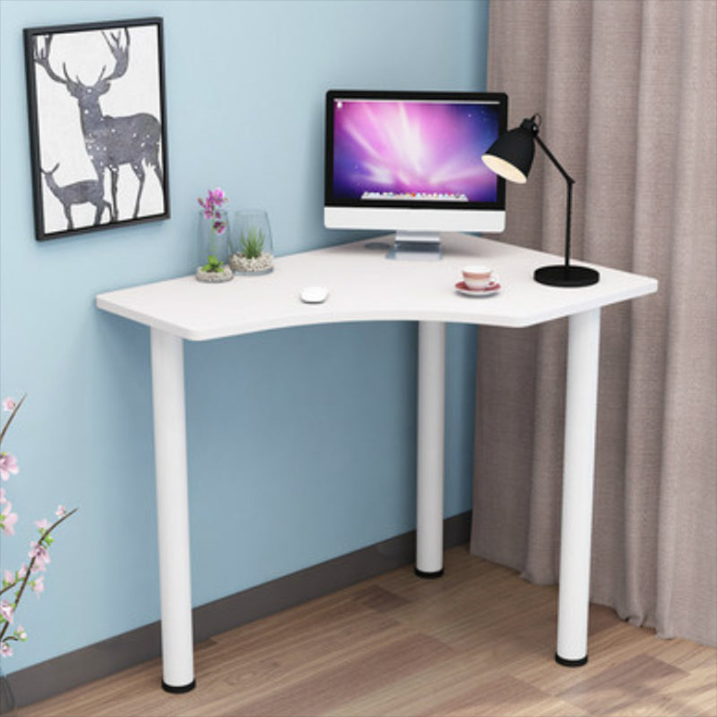 Modern Parsons Wooden Writing Desk Keyboard Tray White Corner Office Desk for Home