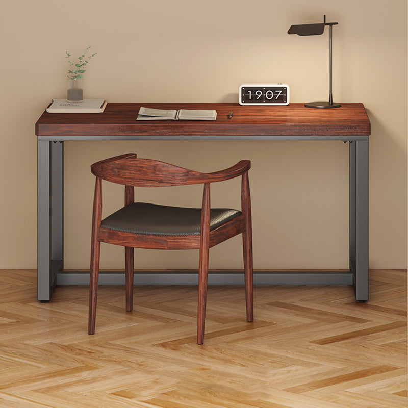 Industrial Rectangular Home Office Desk Solid Wood Writing Desk with Metal Legs