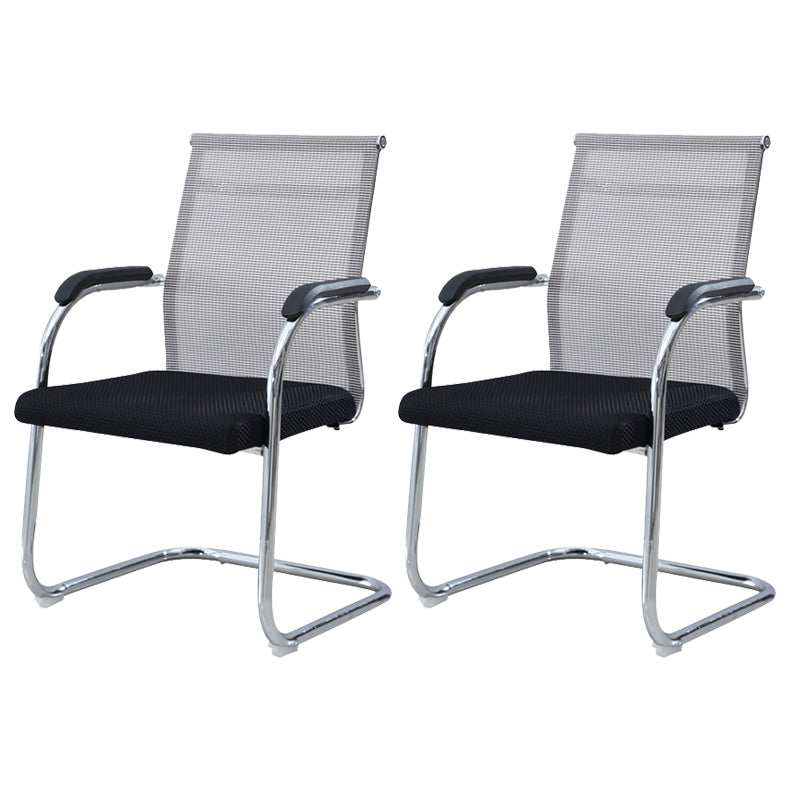 Silver Frame Office Chair No Distressing AirGrid Arm Chair with Breathable