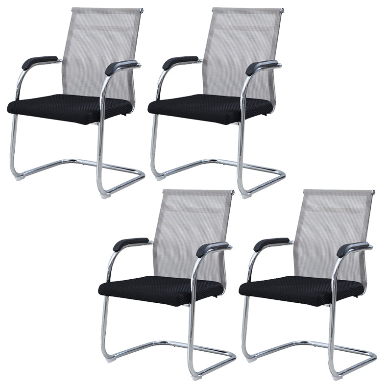 Silver Frame Office Chair No Distressing AirGrid Arm Chair with Breathable