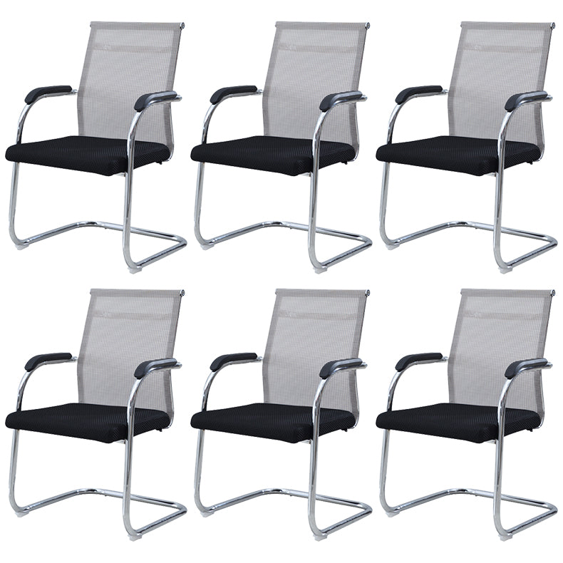 Silver Frame Office Chair No Distressing AirGrid Arm Chair with Breathable