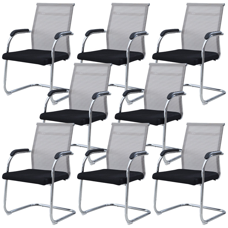 Silver Frame Office Chair No Distressing AirGrid Arm Chair with Breathable