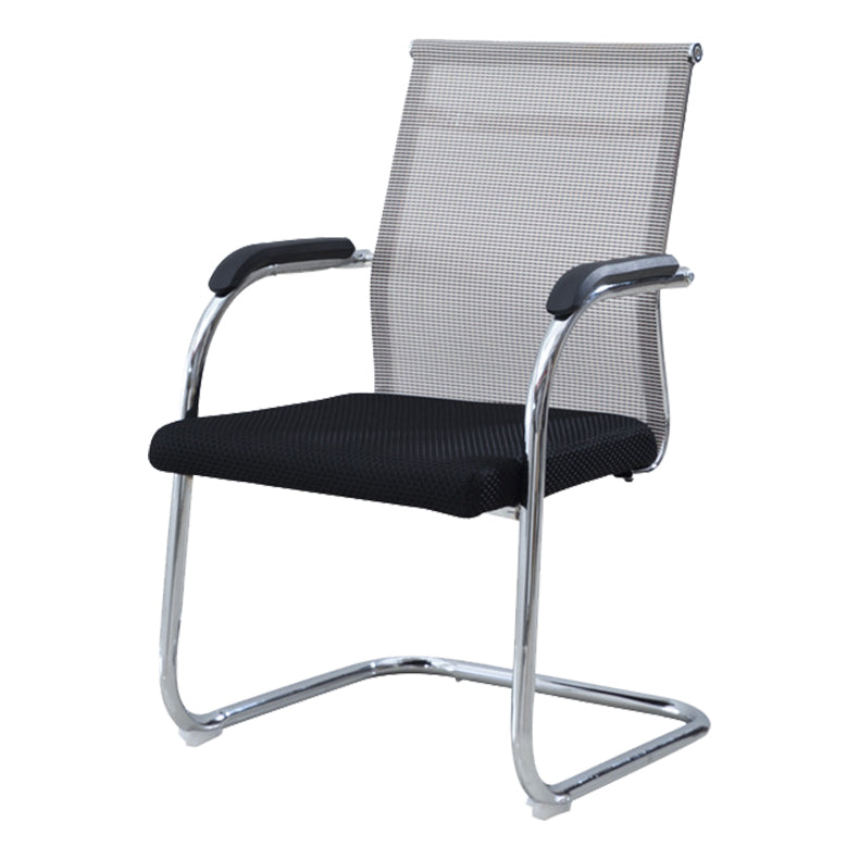 Silver Frame Office Chair No Distressing AirGrid Arm Chair with Breathable