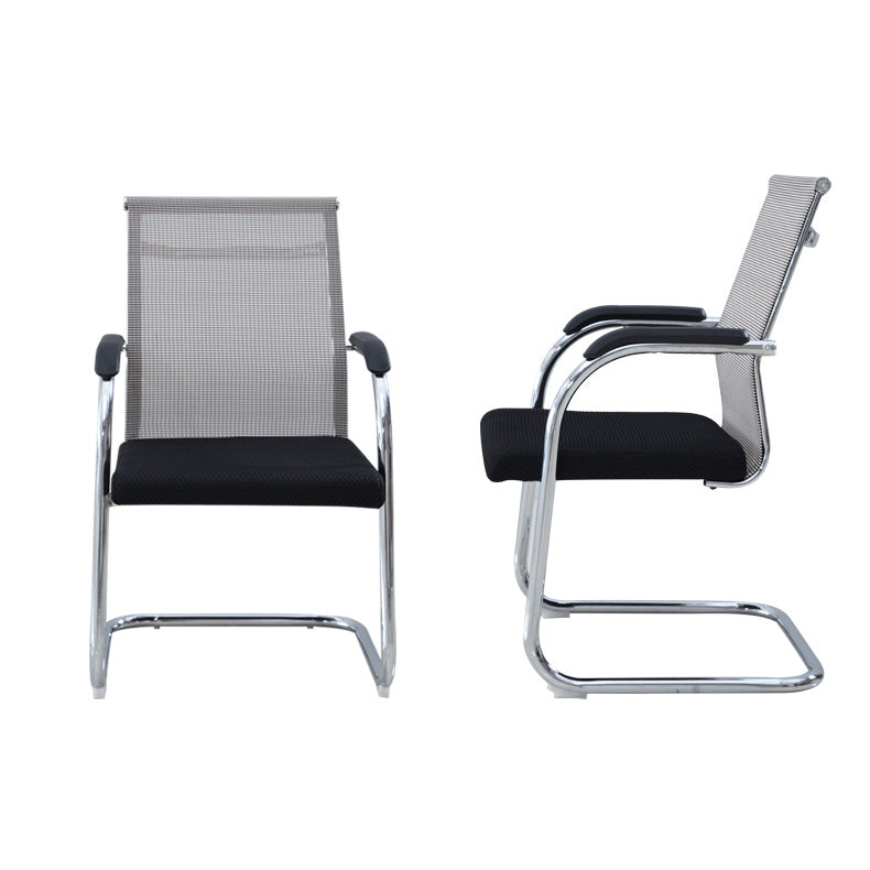 Silver Frame Office Chair No Distressing AirGrid Arm Chair with Breathable