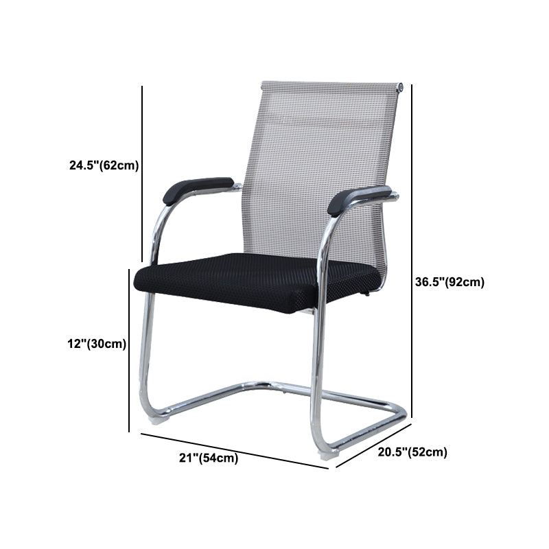 Silver Frame Office Chair No Distressing AirGrid Arm Chair with Breathable