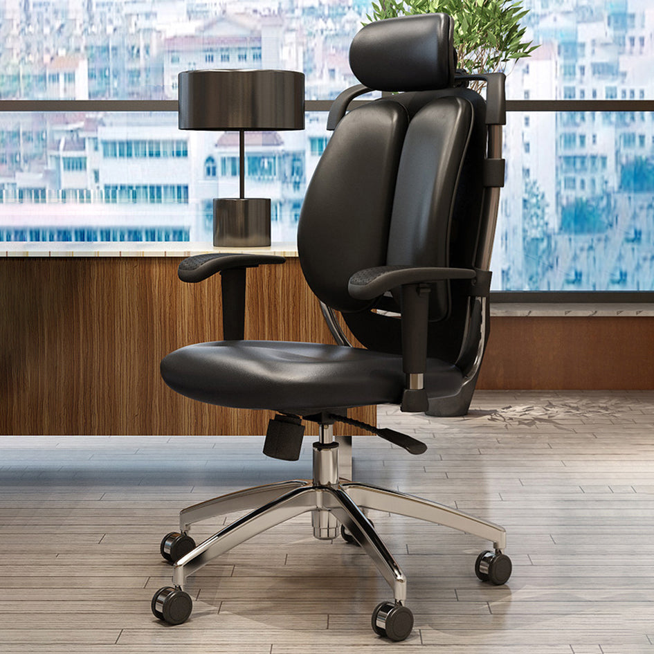 Contemporary Office Chair Leather Computer Chair Ergonomic Task Chair