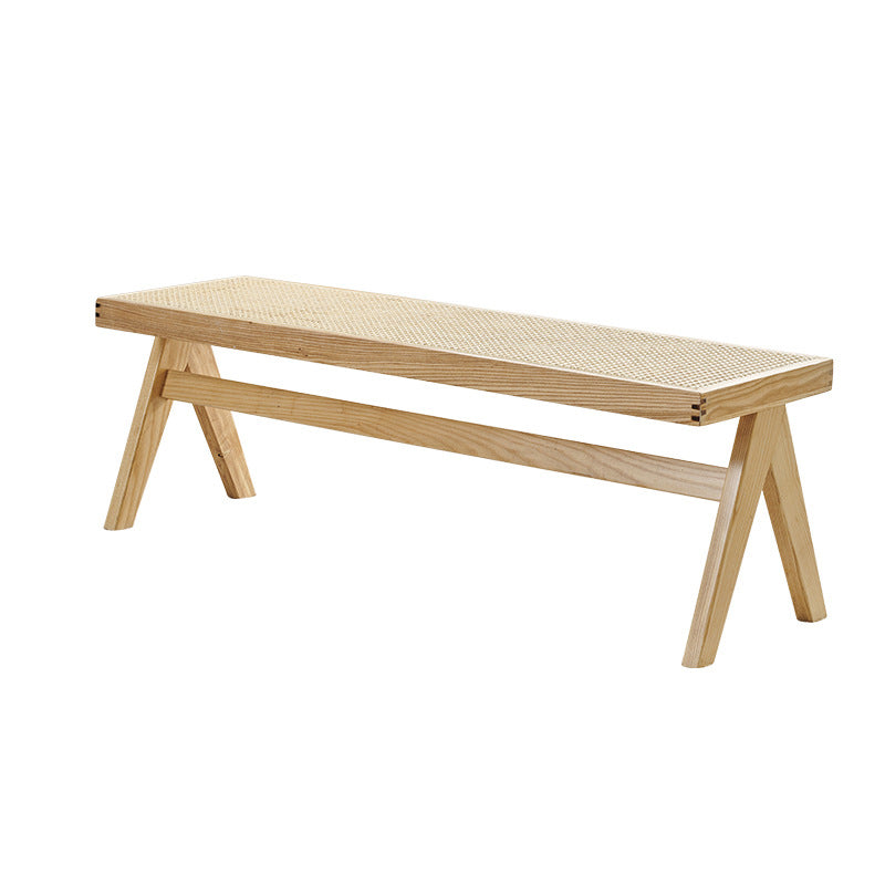 Tropical Entryway Bedroom Bench Solid Wood Seating Bench with Legs