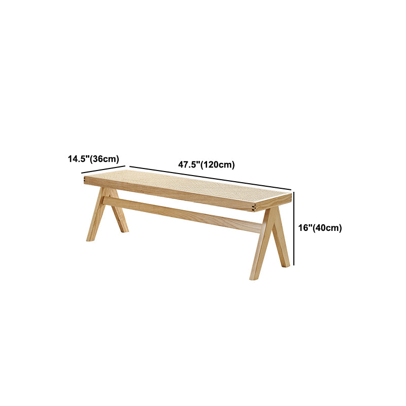 Tropical Entryway Bedroom Bench Solid Wood Seating Bench with Legs